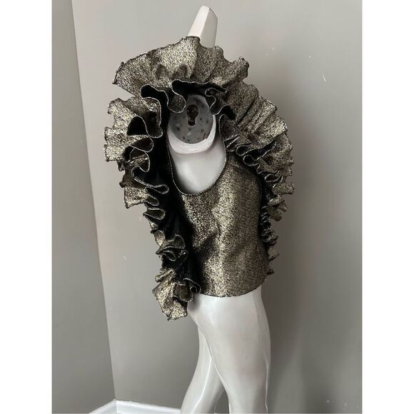 AKNVAS Blair Metallic Ruffle Top - Picture 7 of 10